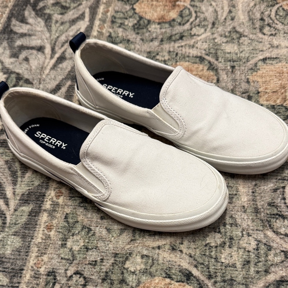 Sperry Classic White Slip-Ons